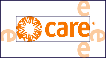 CARE HORIZONTAL LOGO WITH MINIMUM CLEAR SPACE