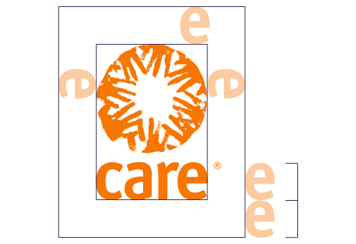 CARE VERTICAL LOGO WITH MINIMUM CLEAR SPACE