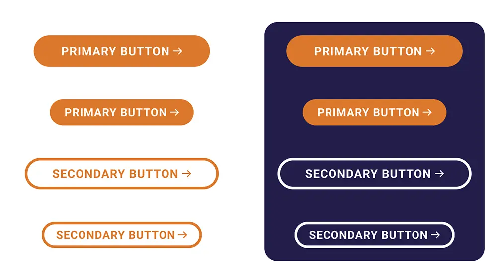 button-styles A series of orange and clear button styles