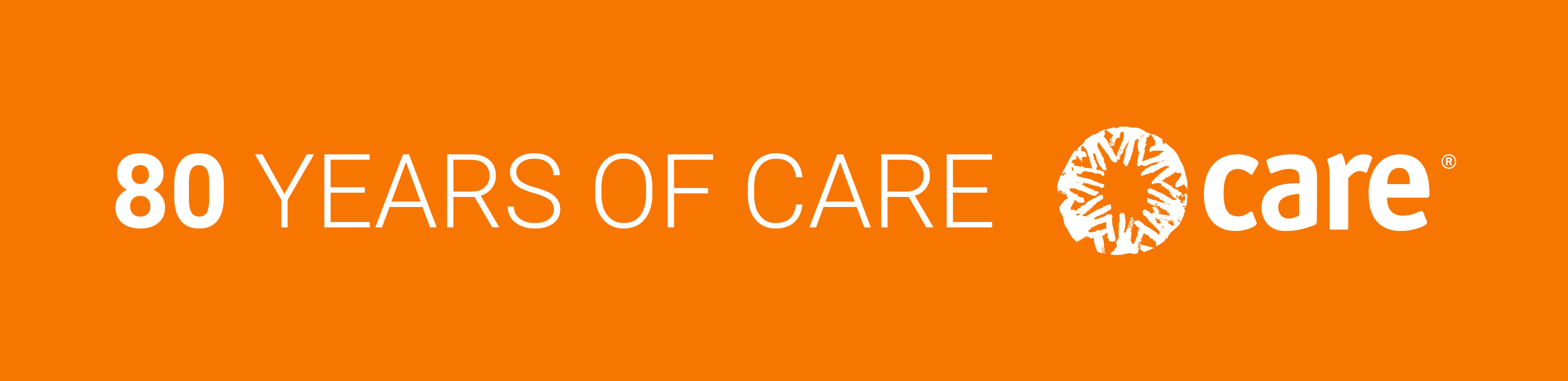 White horizontal CARE 80-year lockups